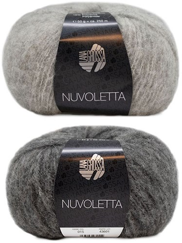 Nuvoletta Raglanmantel Strickpaket 2 Light/Dark Grey 48/50