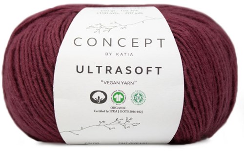 Ultrasoft Rippenpullover Strickpaket 1 38/40 Maroon