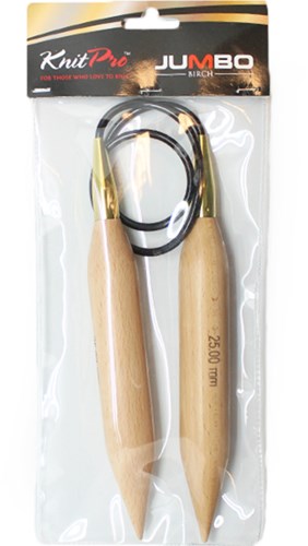 KnitPro Jumbo Rundstricknadeln Birke 25mm x 80cm