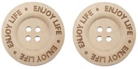 Durable Knopf Holz Enjoy Life 40mm 2 Stück