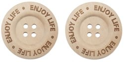 Durable Knopf Holz Enjoy Life 40mm 2 Stück