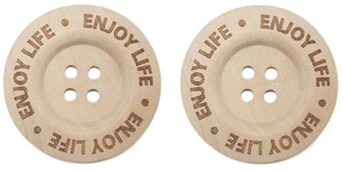 Durable Knopf Holz Enjoy Life 40mm 2 Stück