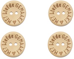 Durable Houten Knopen Met Liefde Gemaakt 20mm 4 stuks
