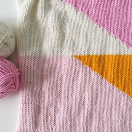 Strickanleitung Geometrisches Viereckiges Kissen-3