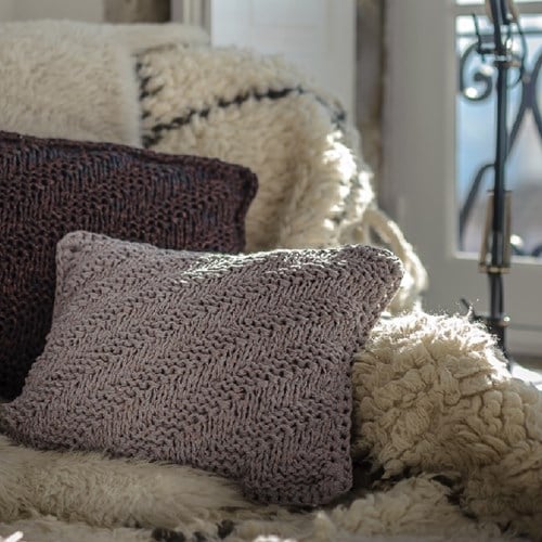 Strickanleitung RibbonXL Kissen Diagonal