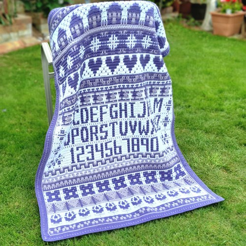 Rosina Plane - Lakenham Sampler Blanket CAL Ultra Violet Garnpaket-2