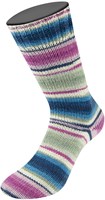 Lana Grossa Landlust Die Sockenwolle 118 Hellgrau/Ecru/Fuchsia/Blau/Jeans/Nachtblau/Hellrosa/Flieder gestreift-2