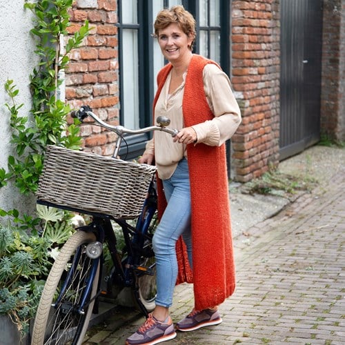 Langer Cardigan ohne Ärmel Strickpaket Elegant
