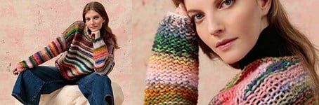 Lang Yarn Punto 31 & 45: Stricken Sie traumhafte Winterkleidung in allen Farben des Regenbogens