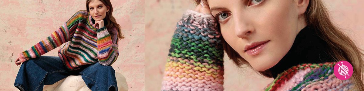 Lang Yarn Punto 31 & 45: Stricken Sie traumhafte Winterkleidung in allen Farben des Regenbogens