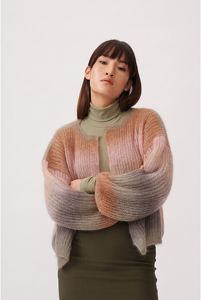 Essentials Super Kid Mohair Loves Silk Print Strickjacke