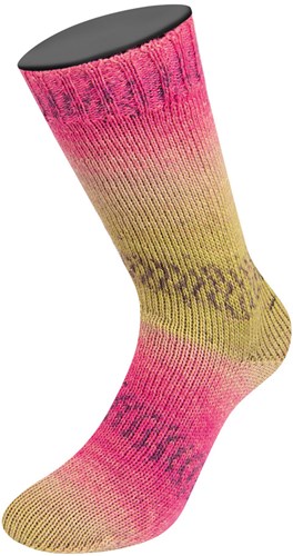 Lana Grossa Meilenweit 100 Alpaca Print 2201 Rosa/Pink/Violett/Blass-/Senfgelb/Limette/Beige/Khaki-3