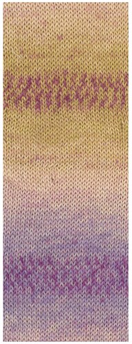 Lana Grossa Meilenweit 100 Alpaca Print 2206 Sandbeige/Helloliv/Brombeer/Veilchenblau/Blaulila/Rotviolett-2