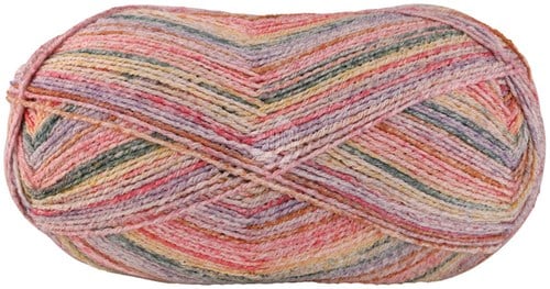 Lana Grossa Meilenweit 100 Cotone Vegano Mango 4453 Himbeer/Vanille/Moosgrn/Blasslila/Natur/Karamell/Rosa
