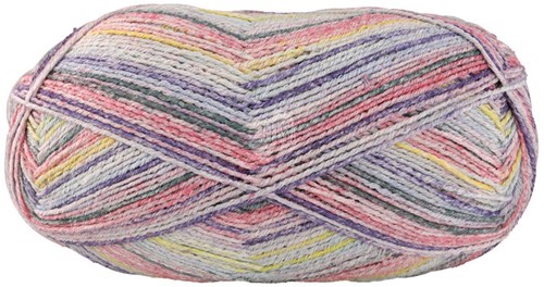 Lana Grossa Meilenweit 100 Cotone Vegano Mango 4454 Silbergrau/Hellgelb/Violett/Rosa/Nelke/Moosgrn/Hellblau