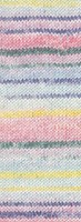 Lana Grossa Meilenweit 100 Cotone Vegano Mango 4454 Silbergrau/Hellgelb/Violett/Rosa/Nelke/Moosgrn/Hellblau-3