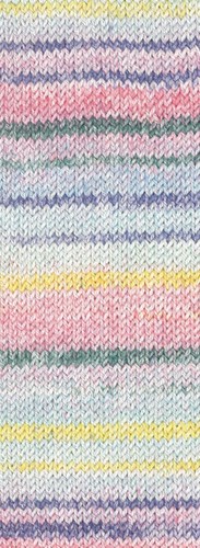 Lana Grossa Meilenweit 100 Cotone Vegano Mango 4454 Silbergrau/Hellgelb/Violett/Rosa/Nelke/Moosgrn/Hellblau-3