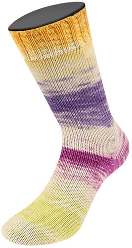 Lana Grossa Meilenweit 100 Dusk 6212 Blau/Rotlila/Creme/Limette/Gelb/Flieder/Rosa-2