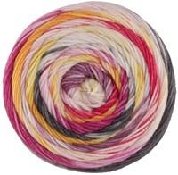 Lana Grossa Meilenweit 100 Dusk 6211 Lila/Rohweiß/Rot/Gelb/Orange/Fuchsia/Dunkelgrau