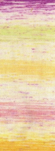 Lana Grossa Meilenweit 100 Dusk 6212 Blau/Rotlila/Creme/Limette/Gelb/Flieder/Rosa-3