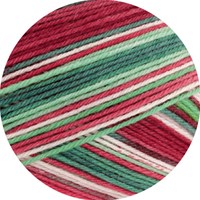 Lana Grossa Meilenweit 100 Merino Christmas 6792 Hellrot/Rot/Dunkel/Mittel/Hellgrün/Weiß-2