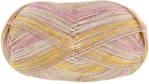 Lana Grossa Meilenweit 100 Merino Extrafine Luna 4111 Beige/Camel/Rosa/Gelb