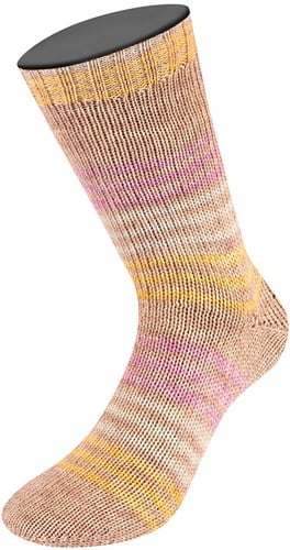 Lana Grossa Meilenweit 100 Merino Extrafine Luna 4111 Beige/Camel/Rosa/Gelb-2
