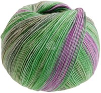 Lana Grossa Meilenweit 100 Seta Piano 3612 Moosgrn/Jade/Weigrn/Fuchsia