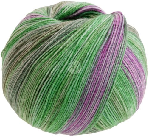 Lana Grossa Meilenweit 100 Seta Piano 3612 Moosgrn/Jade/Weigrn/Fuchsia