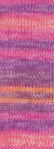 Lana Grossa Meilenweit 100 Seta Piano 3613 Orange/Blauviolett/Pink/Beere/Lachsrosa-3