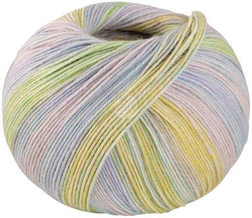 Lana Grossa Meilenweit 100 Seta Piano 3616 Hellbeige/Eisblau/Pistazie/Zitrusgelb/Mint/Silbergrau