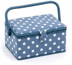 Nähkorb Medium Denim Polka Dot