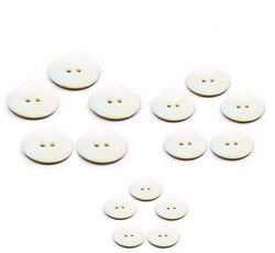 PPY Knopfset 5 Stück Naturperlmutt 14, 18 und 22 mm