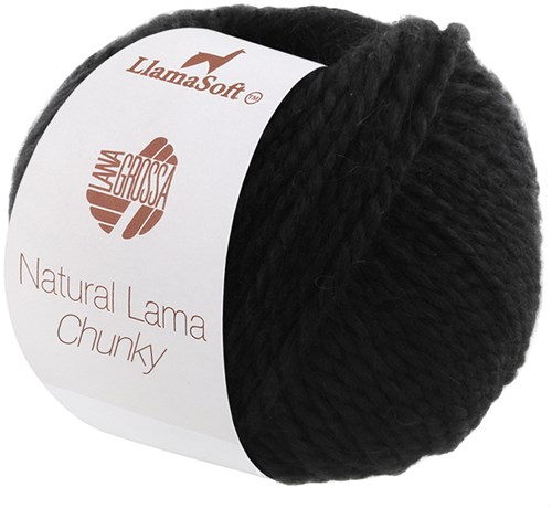 Lana Grossa Natural Lama Chunky 008 Schwarz