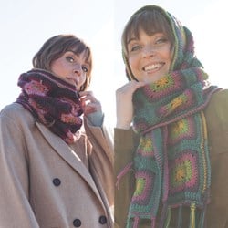 Katia Leaflet Paint Granny Shawl und Rollkragenpullover-Häkelmuster NL/EN/DE/FR/ES/IT