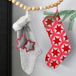 Häkelanleitung Paillette Weihnachtsstiefel