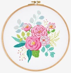 Stickanleitung Rosenbouquet