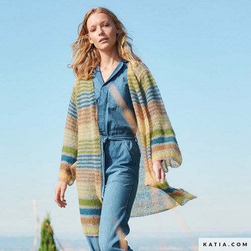 Strickanleitung Mohair Shades Gestreifte Strickjacke