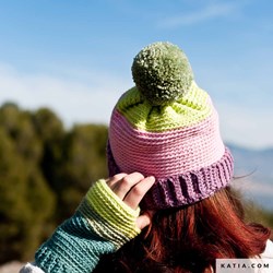 Häkelanleitung Katia Boomer Mütze und Handschuhe
