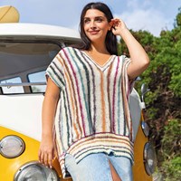 Paraiso Sommertop Strickpakete Ecru-Orange-Brown-Green blue-Pearl blackberry XXL-3