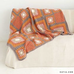 Häkelanleitung Katia Merino Aran Granny Decke