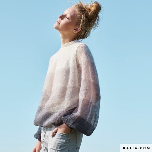 Strickanleitung Mohair Shades Gestreifter Pullover