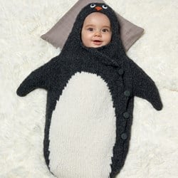 Strickanleitung Pinguin Strampelsack für Babies