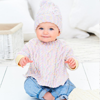 Strickanleitung Stylecraft Sweet Dreams Baby Poncho, Blanket & Hat