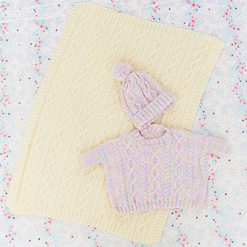 Strickanleitung Stylecraft Sweet Dreams Baby Poncho, Blanket & Hat-2