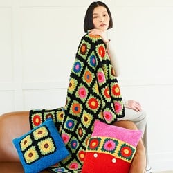 Stylecraft Häkelanleitung Squeeze Me Häkeldecke und Kissen