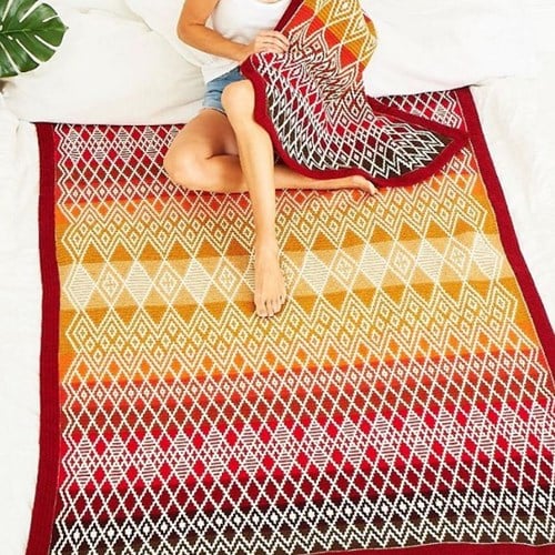 Queen Blanket (groß) CAL Garnpaket 1 Ruby