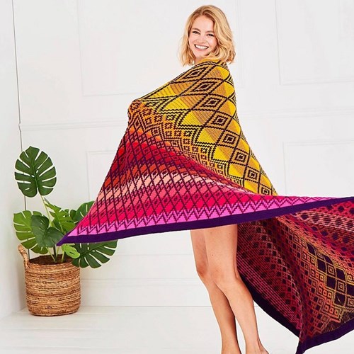 Queen Blanket (groß) CAL Garnpaket 2 Tequila Sunrise