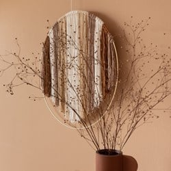 Makramee Anleitung Yarn and Colors Rainbow in a Hoop Wall Hanging