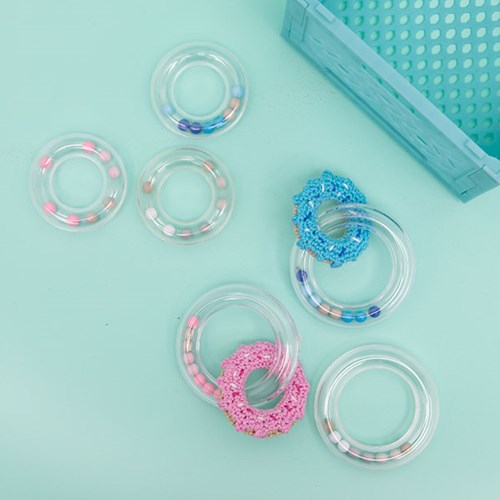 Go Handmade Rasselring Grau 63mm-3